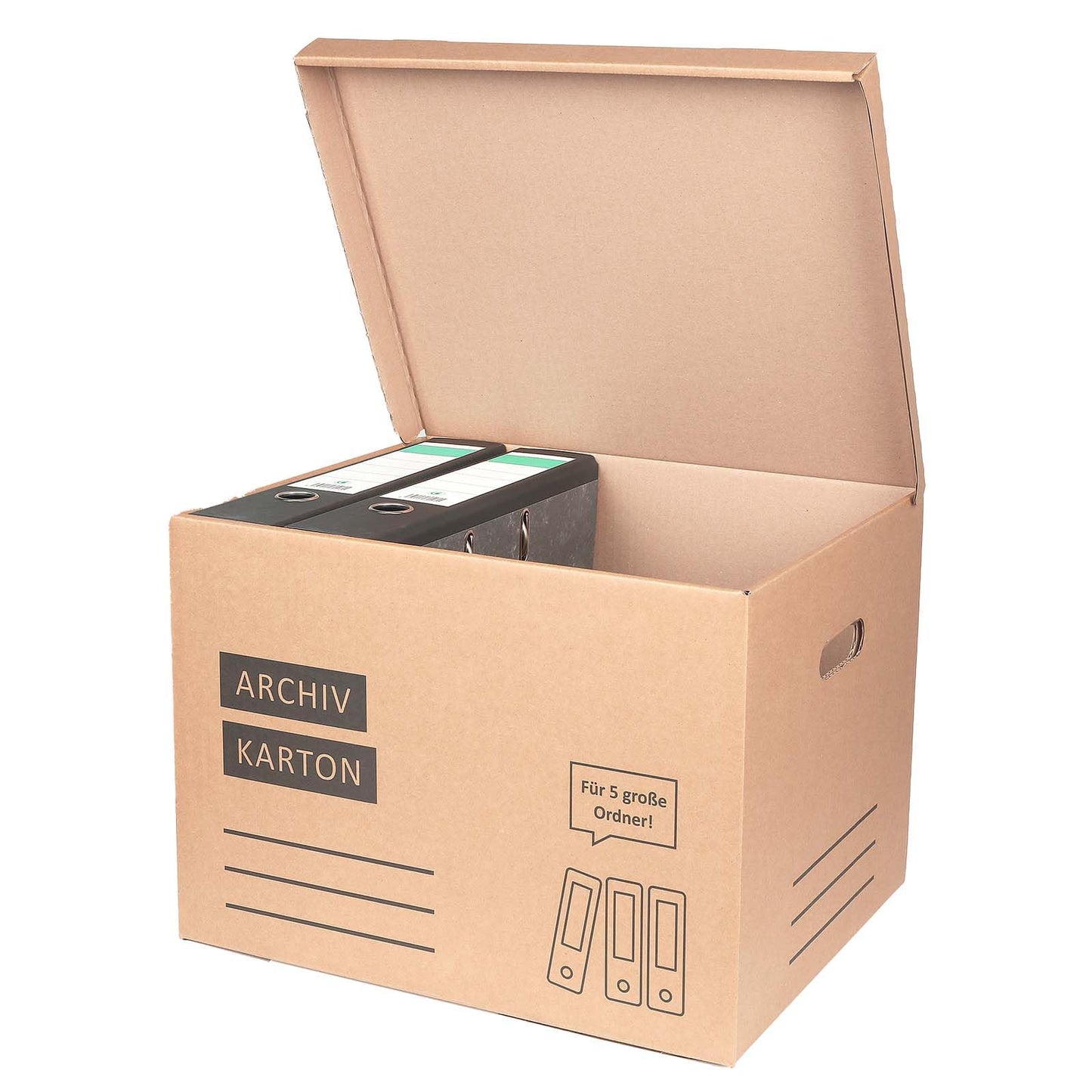 20x Archive Box File Box File Folder with Flap Lid and Bottom - for 5 large A4 files each for storage organization transport archive box