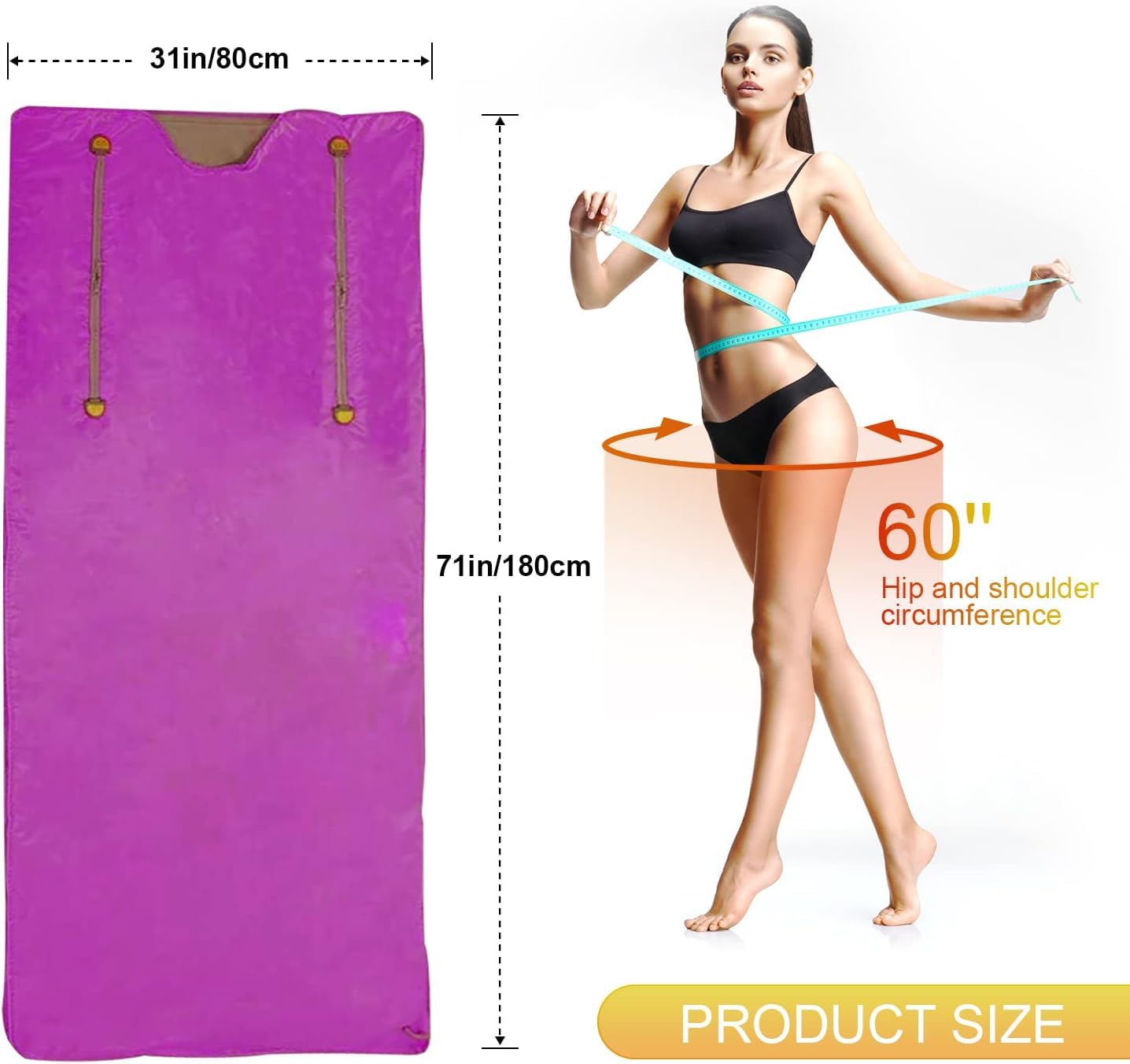 VAYOTOY Infrared Sauna 2 Zone Digital Home Sauna Blanket Professional Detox Therapy Home Mobile Sauna Portable Oxford Sauna Blanket with 4 Safety Protection for Hot Sweating, Relaxation, Detox (Purple)