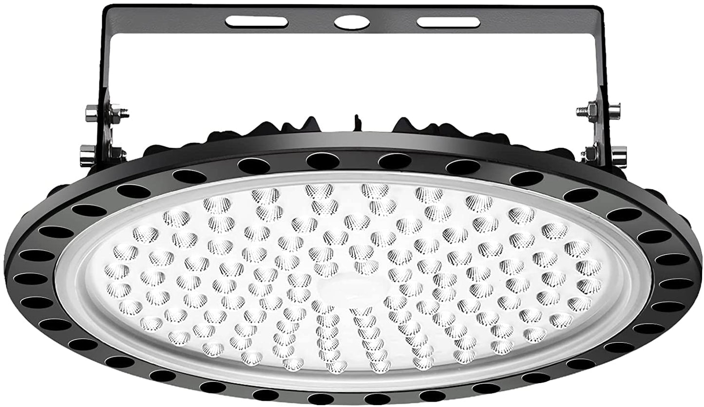 Papasbox 500W LED UFO industrial lamp high bay light, LED high bay light industrial fixture chandelier workshop lamp, hall lighting, cool white 6000-6500K, beam angle 120°.