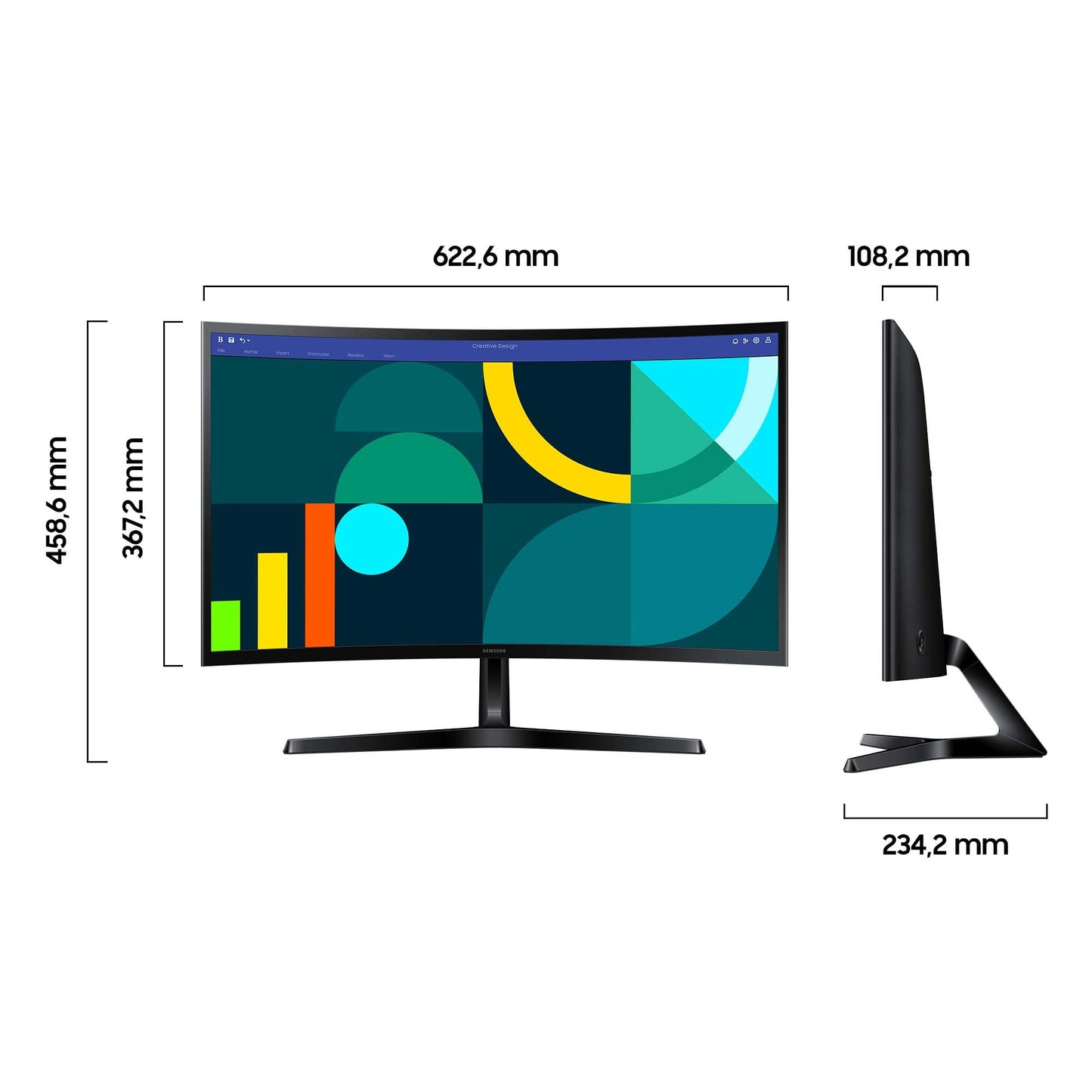 Samsung S36GD Essential Curved Monitor 27-inch, PC screen with VA panel, Full HD resolution, 4 ms response time, refresh rate 100 Hz, Eco Saving Plus, Flicker Free, Black, S27D366GAU.