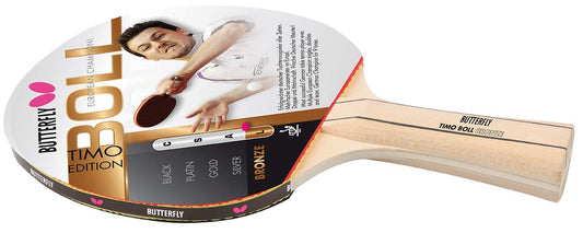 Butterfly Timo Boll Bronze 2 x Table Tennis Rackets + Cell Case Table Tennis Cover + 2 x 3*** ITTF R40+ Table Tennis Balls | Table Tennis Racket Set | Table Tennis Hobby Set