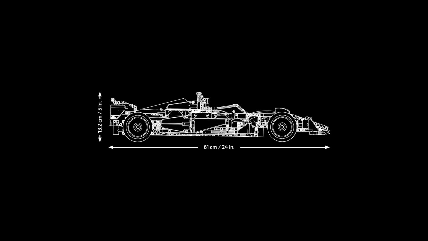LEGO Technic Ferrari SF-24 F1 race car - adult model car - Formula 1 collectible set - V6 engine, gearbox, steering, and DRS in 1:8 scale - Gift for motorsport & race car fans 42207