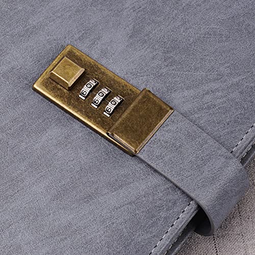 WEMATE diary with lock, A5 PU leather journal with lock, 240 pages, lockable diary planner organizer for men and women, 8.6x5.8 inches