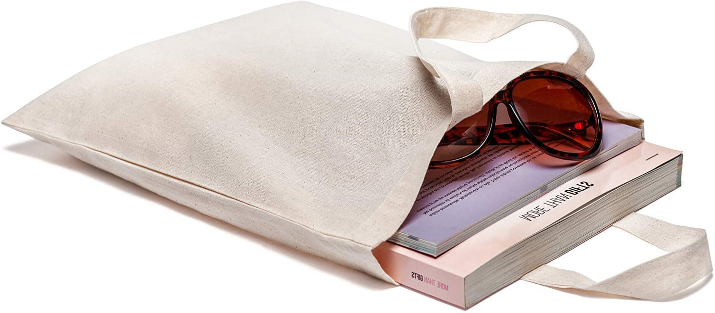 25 PIECES Cotton Bag 28 x 32 cm - Medium Jute Bag - Natural Pharmacy Bag, Tote Bag, Yarn Bag Gift Bag ÖKO-TEX® certified unprinted fabric bag, short handles for painting and printing.