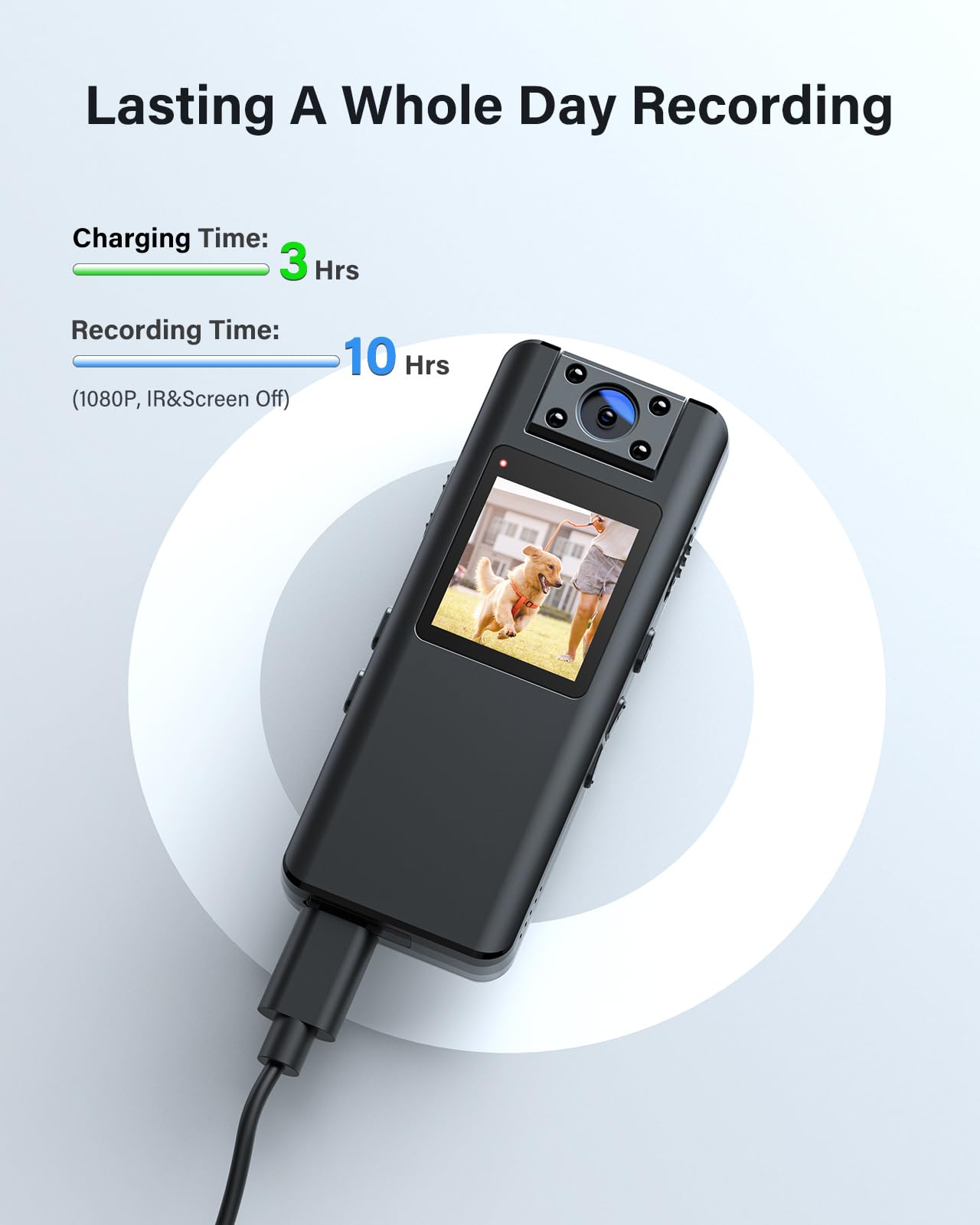 BOBLOV A22 64GB Mini Body Camera, 1080P HD BodyCam with OLED screen for playback, 180° rotatable lens, pocket body camera with audio, supports 4 hours of recording.