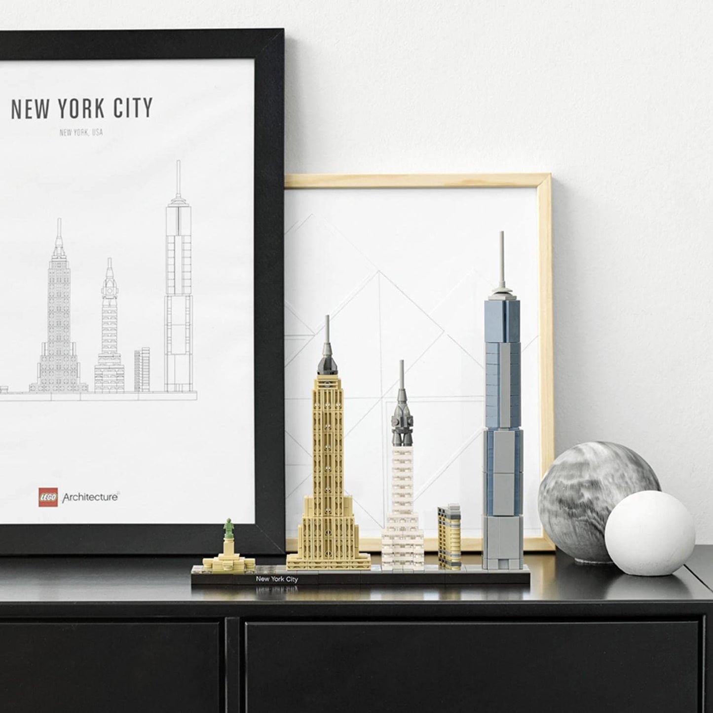 LEGO Architecture New York City Set, skyline model kit featuring World Trade Center and Statue of Liberty, ideal for adults to craft as home or office decor, perfect gifts for both women and men. 21028