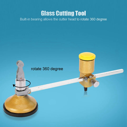Glass cutter, 360° rotation glass circle cutter compass 40 cm diameter Adjustable circular cutting tool, glass tool