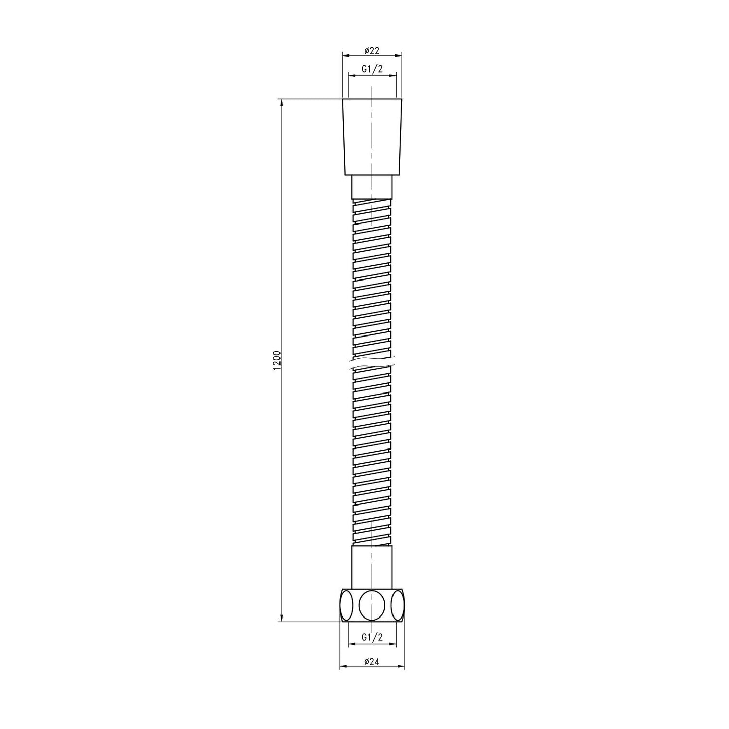 Design WC/bidet handheld shower complete set with shut-off valve - round