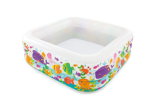 Intex 57471NP - Inflatable Aquarium Pool, Vinyl, Multicolored, 159x159x50 cm