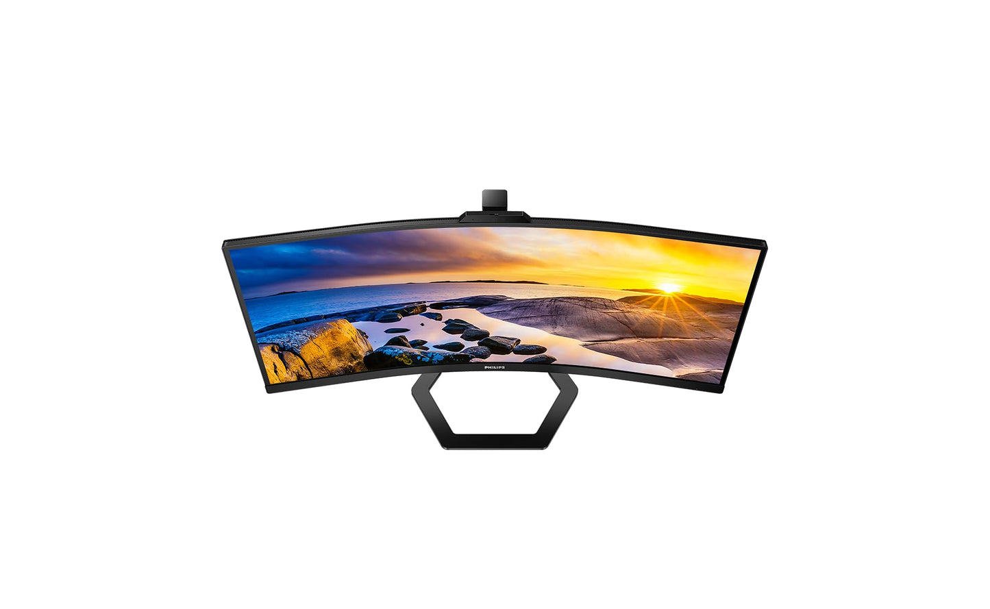 PHILIPS 34E1C5600AM - 34-inch WQHD Curved Monitor, Webcam, Height Adjustable, Speakers (3440x1440, 100Hz, HDMI, DisplayPort, USB-C, USB Hub) black