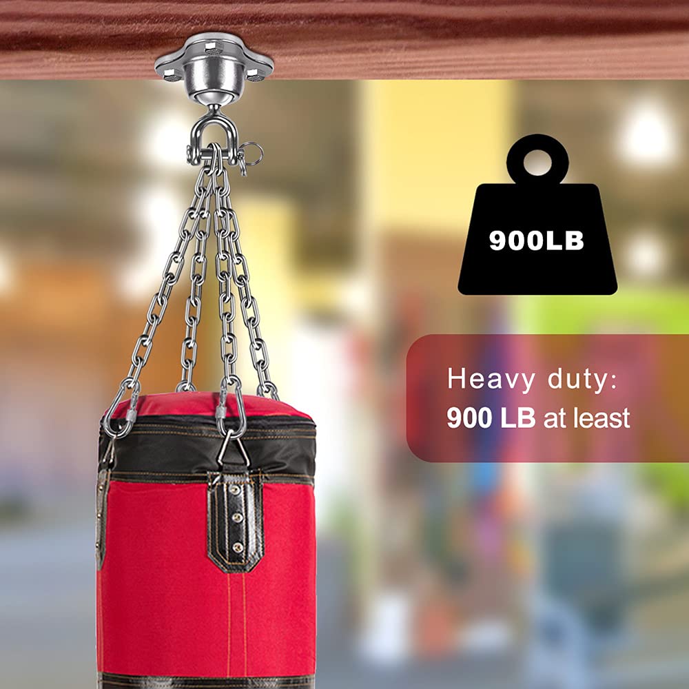 SELEWARE Heavy Bag Hanger, Punching Bag, Ceiling Mount, Quiet Ball, Swivel for Boxing, Muay Thai Training.
