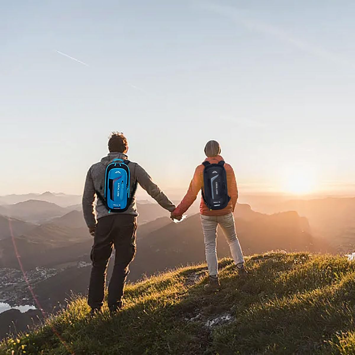 LOCAL LION 10L cycling backpack with rain cover and helmet protection, small backpack for men, ski backpack, MTB backpack, running backpack for women and men, camping, hiking, bike tour, city tour, motorcycle riding.