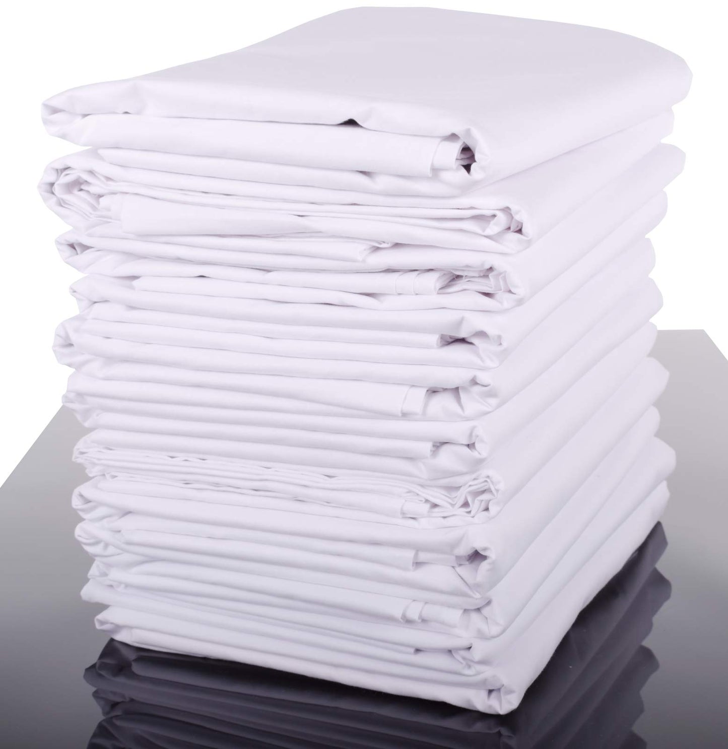 Smooth bed sheet without elastic, made of 100% cotton, white color, also suitable for tablecloths/summer sheets in various sizes (240 x 290 cm).