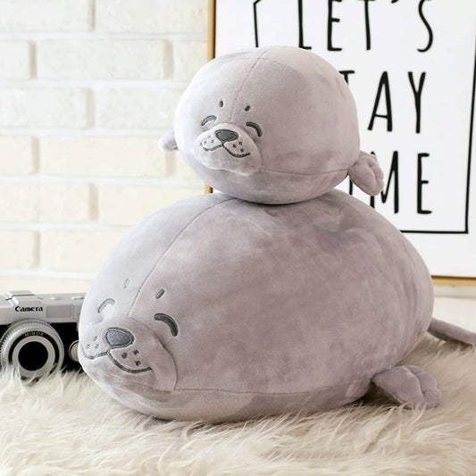 BYNYXI Chubby Blob Seal Pillow, 60cm Marine Animal Stuffed Seal Plush Toy Fat Seal Hug Pillow Cotton Blob Seal Pillow Birthday Gift for Kids Boys Girls