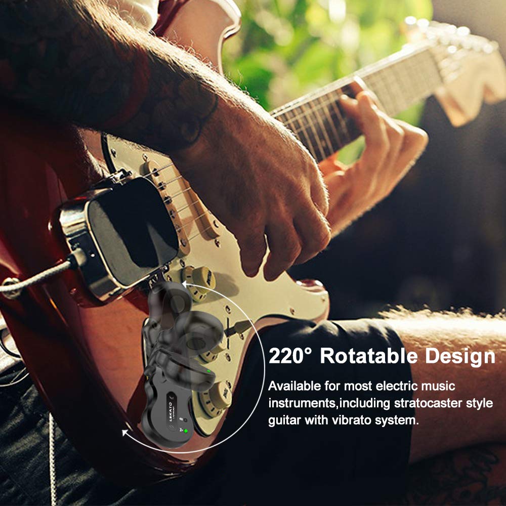 LEKATO 5.8 GHz Wireless Guitar System Rechargeable digital guitar cable with strong anti-interference capability for bass guitars