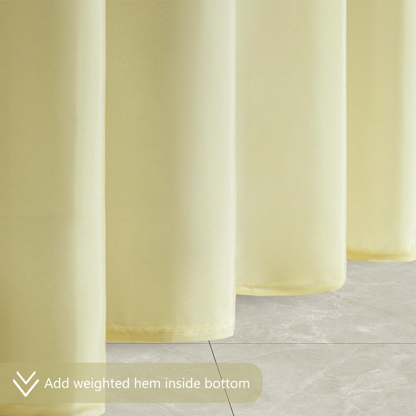 Furlinic Shower Curtain 180x200cm Fabric curtains Waterproof Anti-mold Washable Bathroom Curtain for Bath in Bathtub White to Light Taupe with 12 Shower Rings.