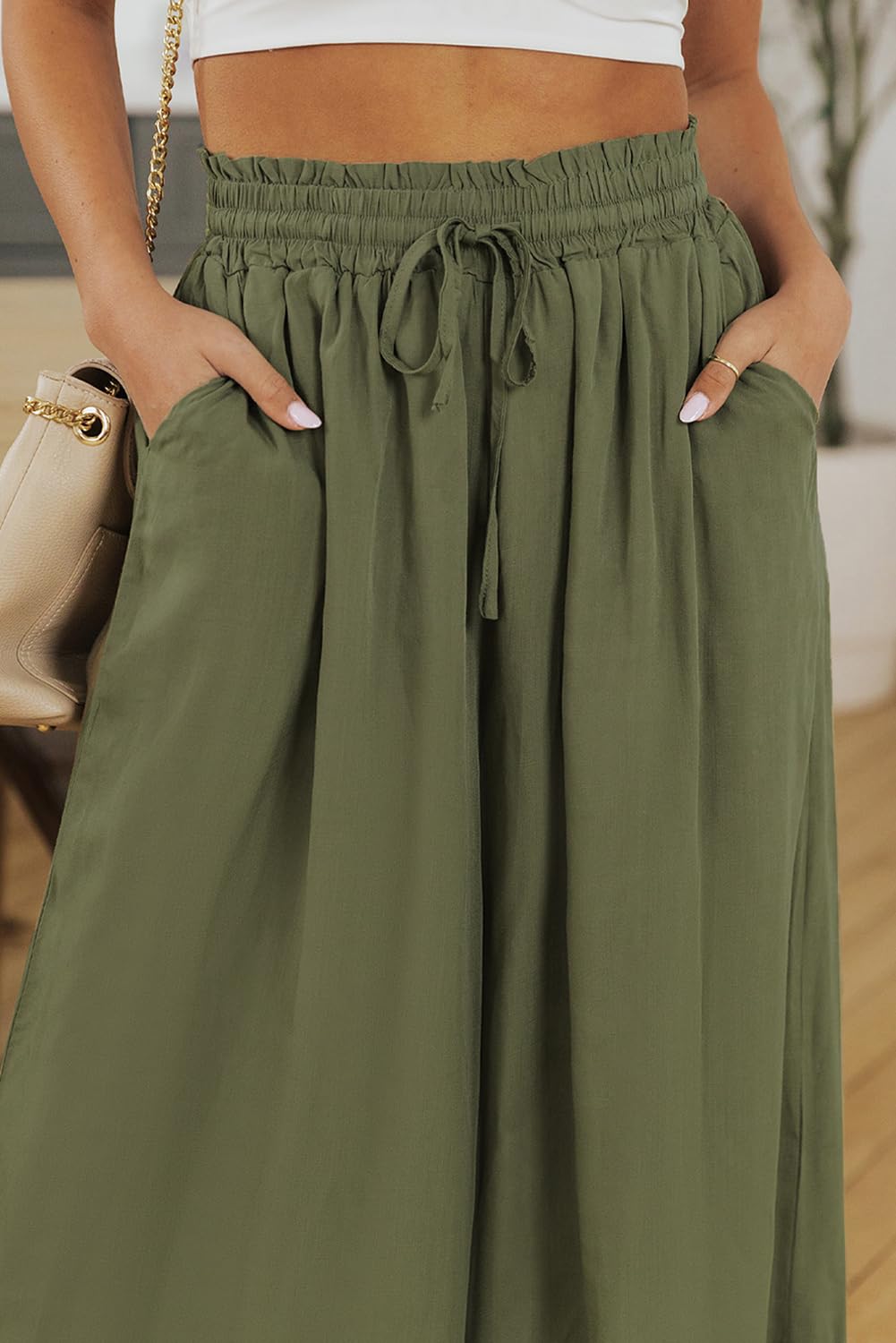 Byoauo Women's Summer Pants Light Loose Straight Wide Leg Trousers