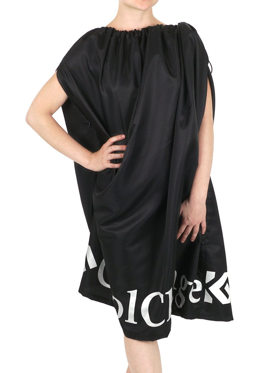 Changing Room Poncho | Changing Coat | Beachwear Cape | with Arm Openings | Easy Storage | fits in Handbag (Black)