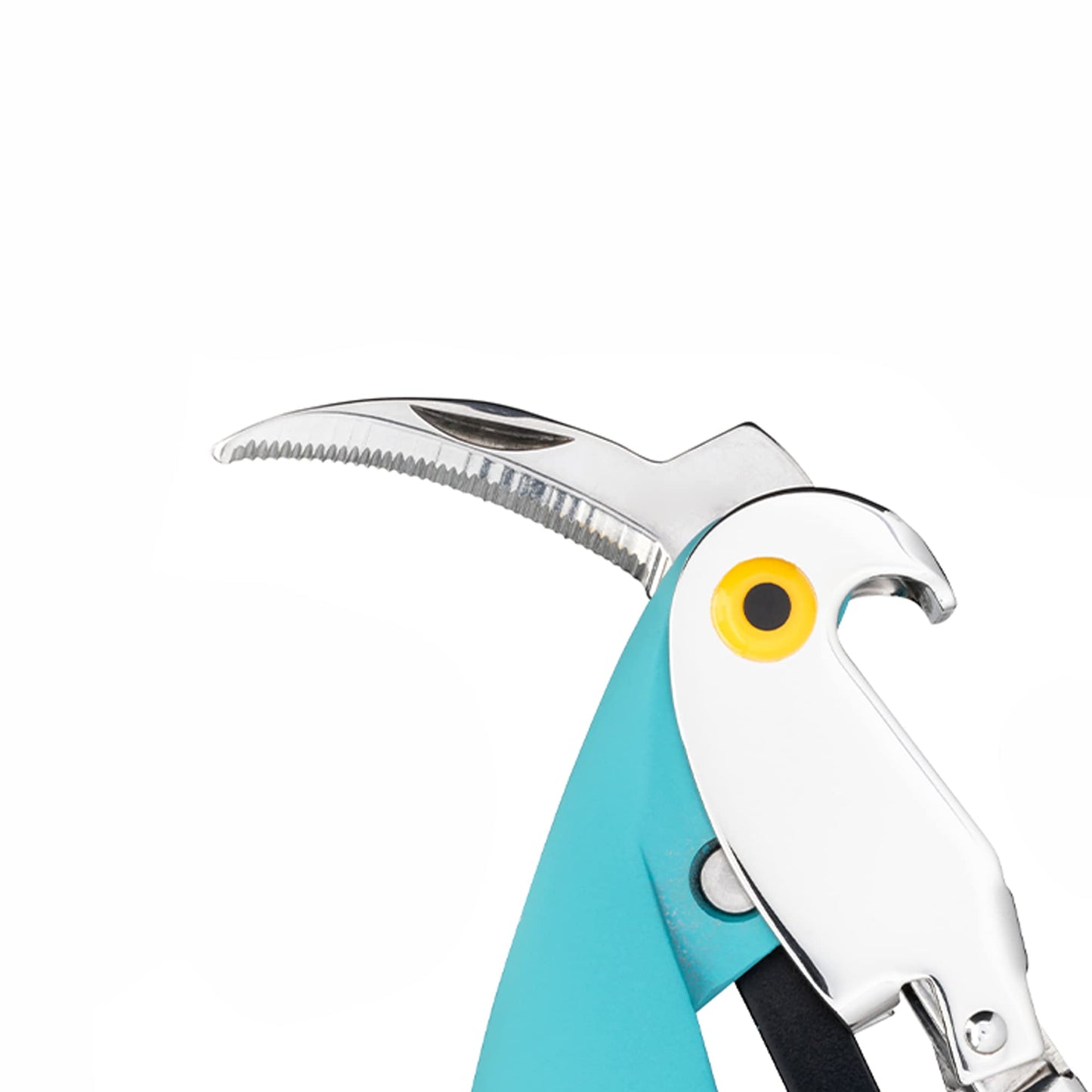 Alessi "Parrot" Sommelier corkscrew in die-cast aluminum and PC, blue, 30 x 8 x 12 cm.