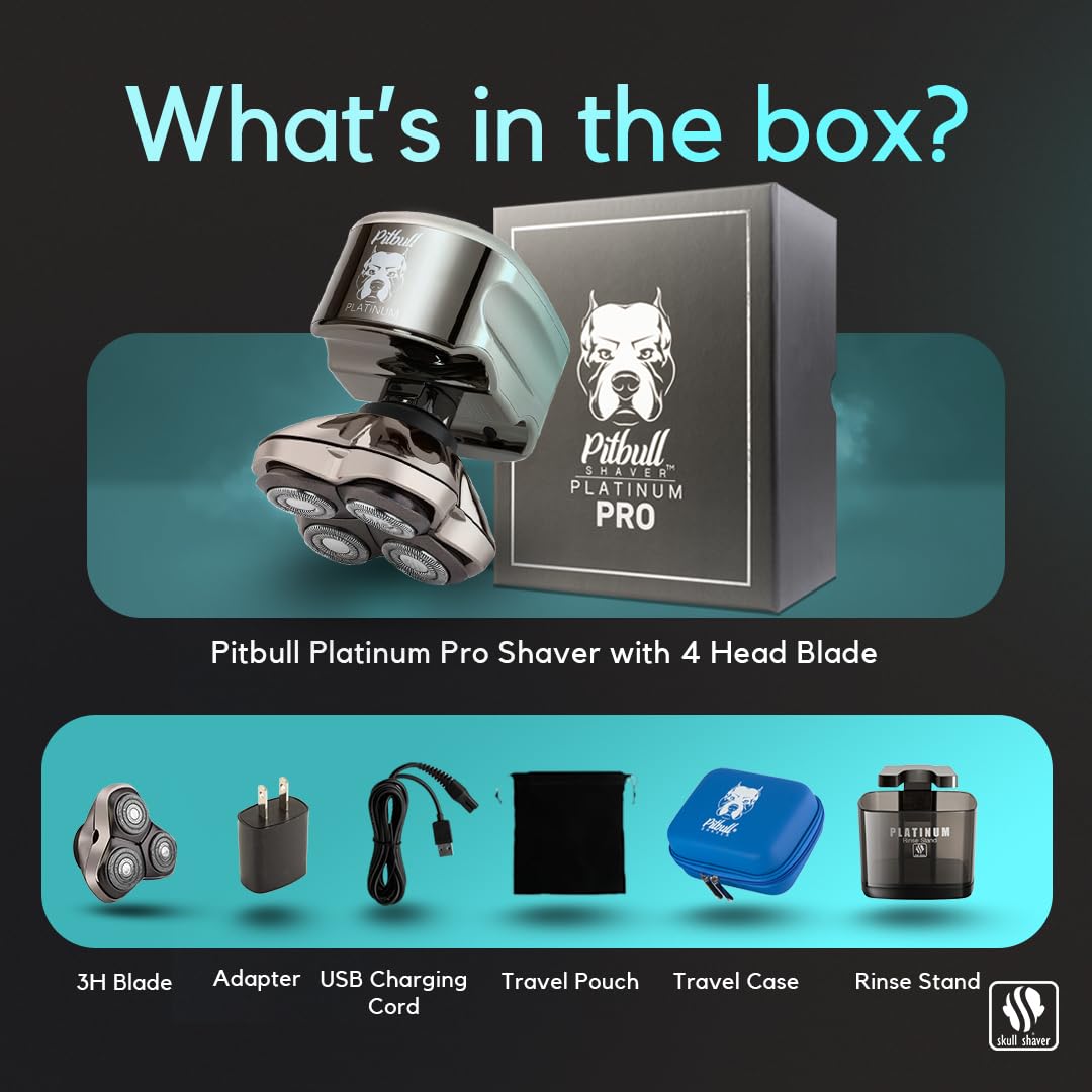 Pitbull Platinum PRO + CR3 - best gift for your man, electric razor for men with an extra CR3 blade.