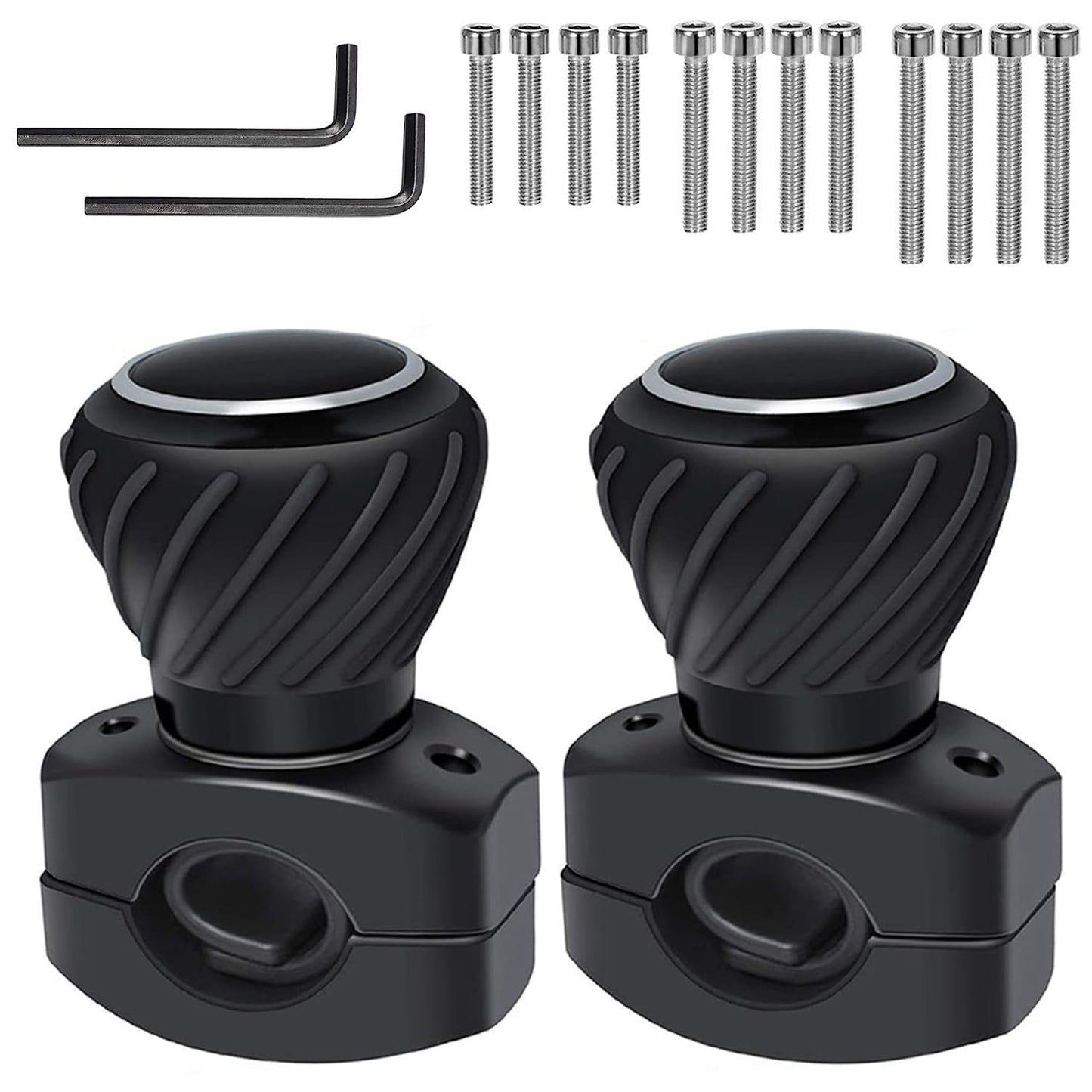 2 Pieces Universal Steering Wheel Knob Spinner, Tractor Steering Wheel Knob, Steering Wheel Spinner Knob, Steering Wheel Spin knob Steering Aid, Universal Steering Wheel Spinner for Automotive, Truck, Tractor, Forklift, etc. (Black-B)