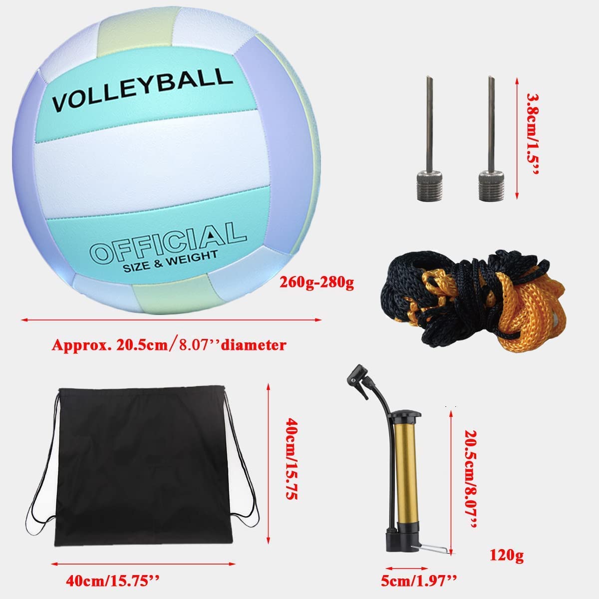 Size 5 volleyball, soft PU leather beach volleyball, waterproof indoor and outdoor sports volleyball, competition volleyball is suitable for beginners, professional athletes, and teenagers.
