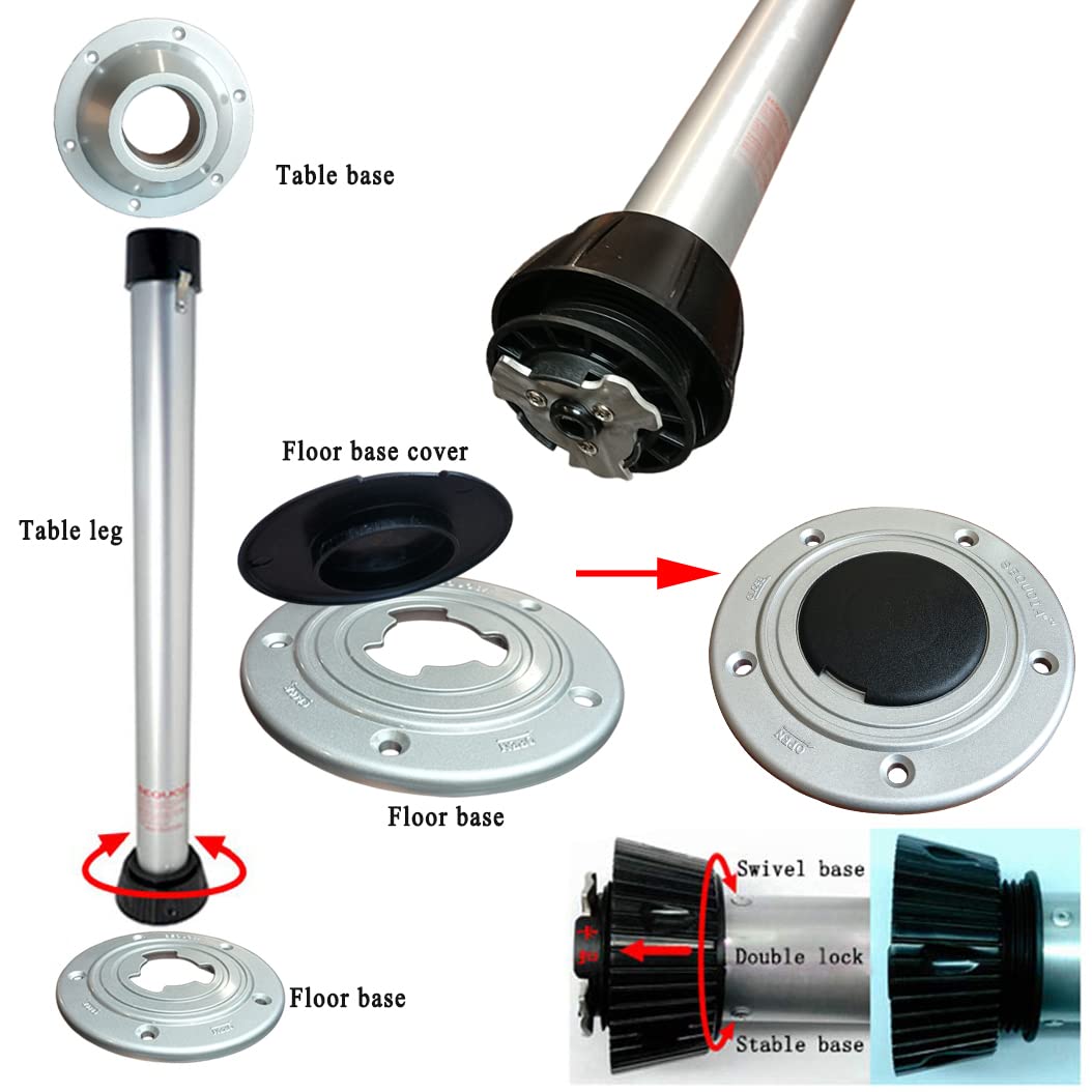 DarkSwan Removable table legs, aluminum alloy folding table legs, RV camping table legs, table leg for RV boat & yacht, 66cm