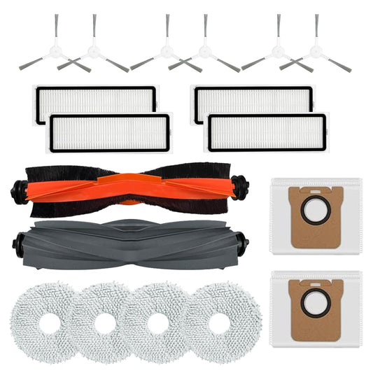 Anwor 18 piece accessory set for Dreame L10s Ultra, L10 Ultra, L10 Prime vacuum robots, includes 1 main brush, 4 Hepa filters, 4 dust bags, 4 mop cloths, and 6 side brushes replacement parts set.