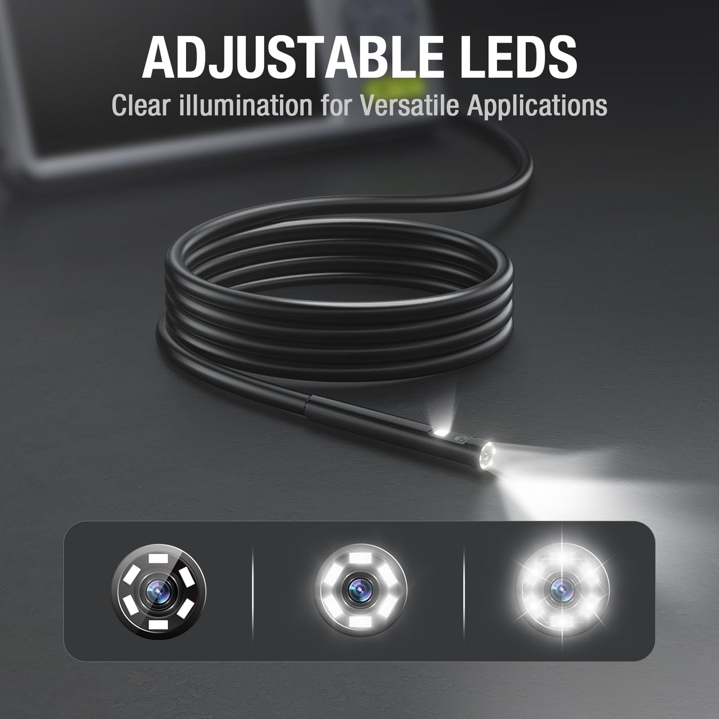 5mm endoscope camera with light, Teslong 1080P HD dual lens endoscope camera, 5-inch color screen endoscope, IP67 waterproof inspection camera snake camera, 32GB TF card (5 meters)
