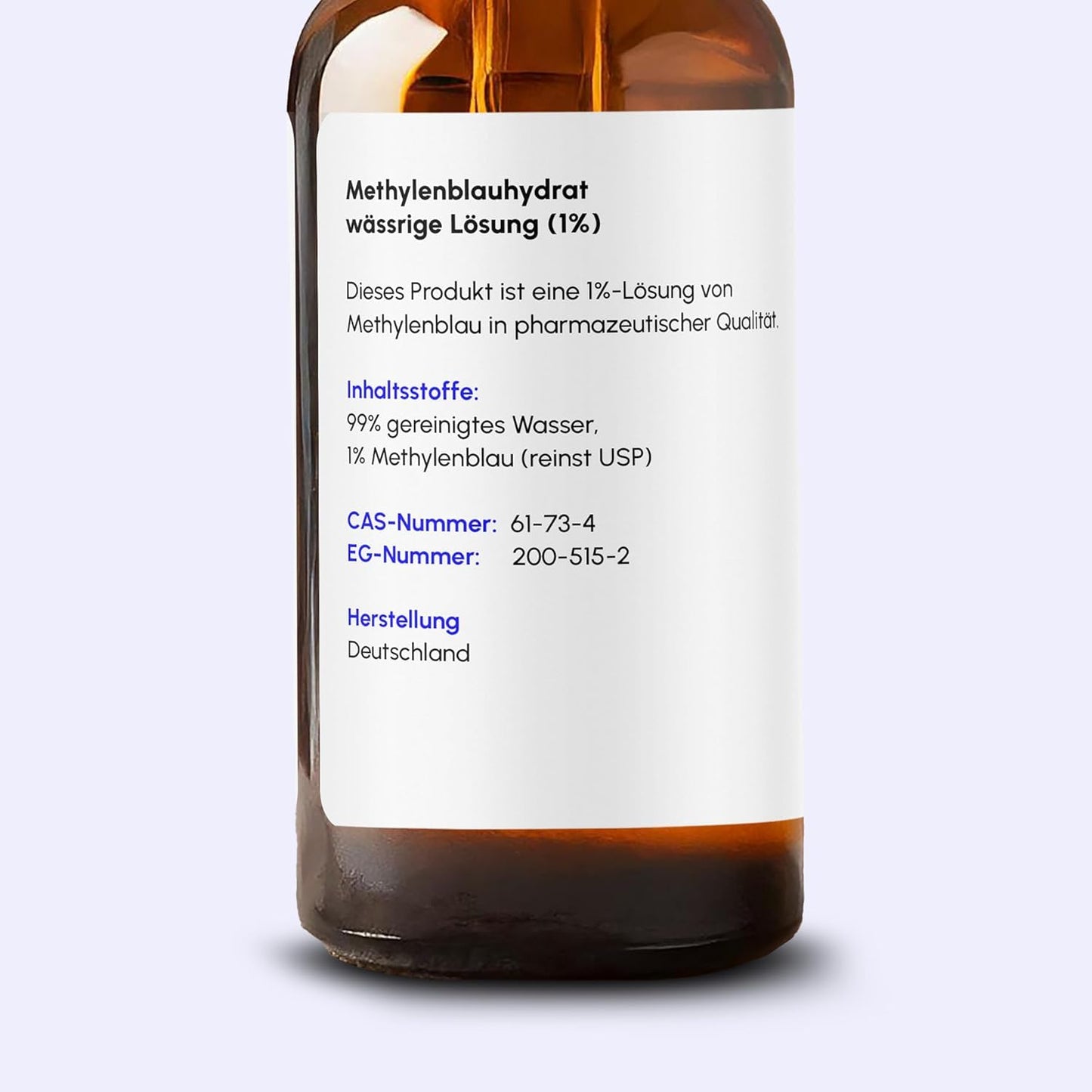 Methylene Blue Drops Pharmaceutical Grade | 99.9% pure | German production & lab analysis | 100ml (2 pack)