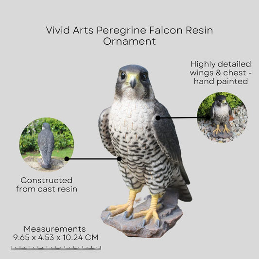 Vivid Arts XRL-PFAL-B Peregrine Falcon, resin garden decoration