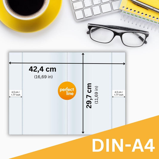 Perfect Line 125 A4 notebook covers, 5 colors, transparent grained cover, protective cover made of recyclable PP, document-proof (5 sets of 25 pieces each).
