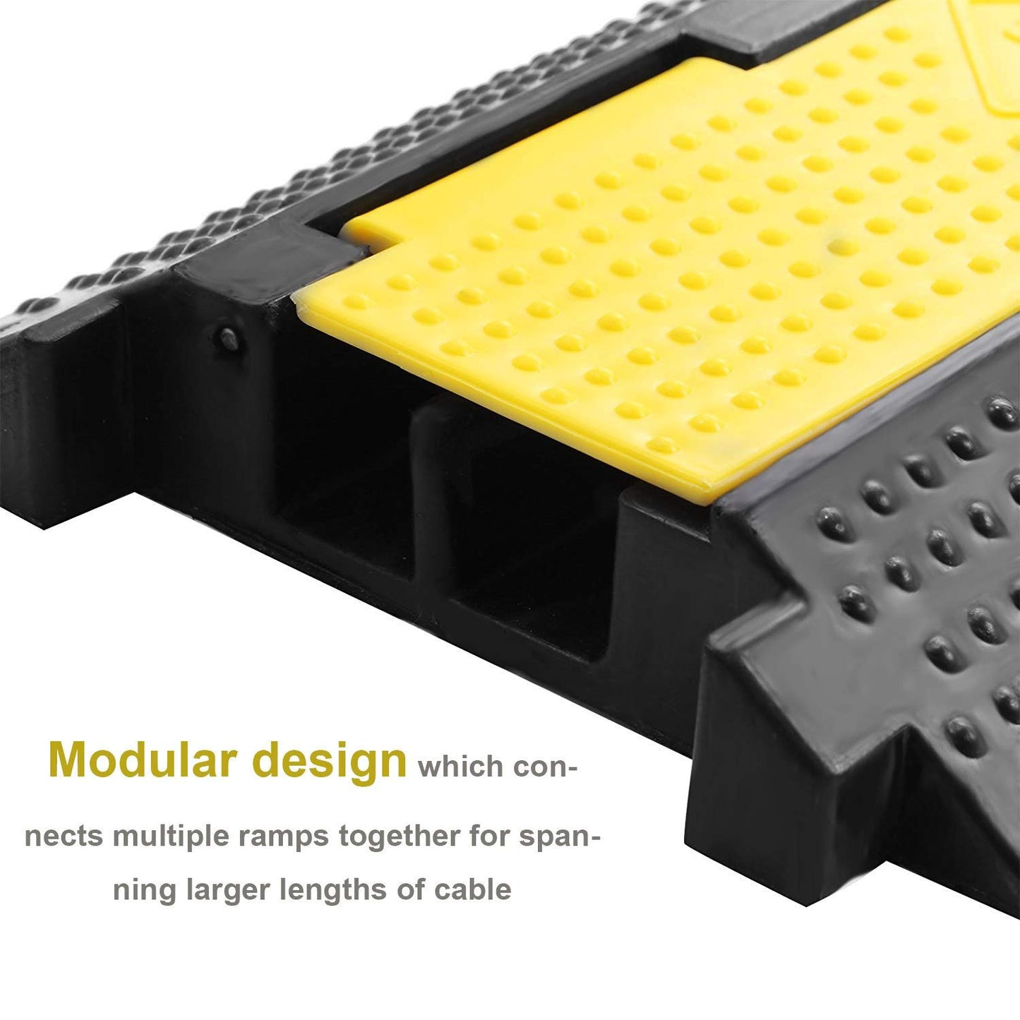 2-channel cable bridge 3-piece hose bridge set crossing protection cable channel floor channel bridge ramp protector floor cable cover made of rubber