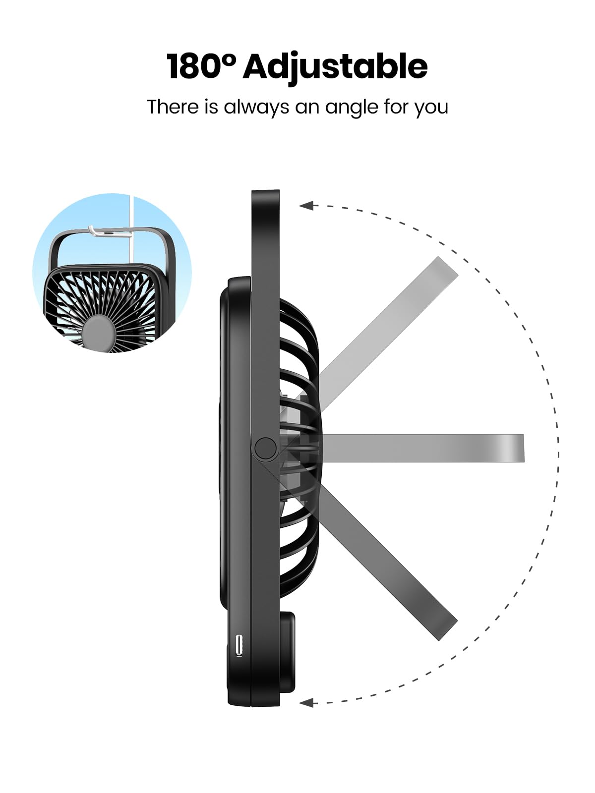 TOPK 5000mAh tabletop fan Quiet 2-Pack, Slim tabletop fan with digital display, Personal fan battery for office travel library outdoor