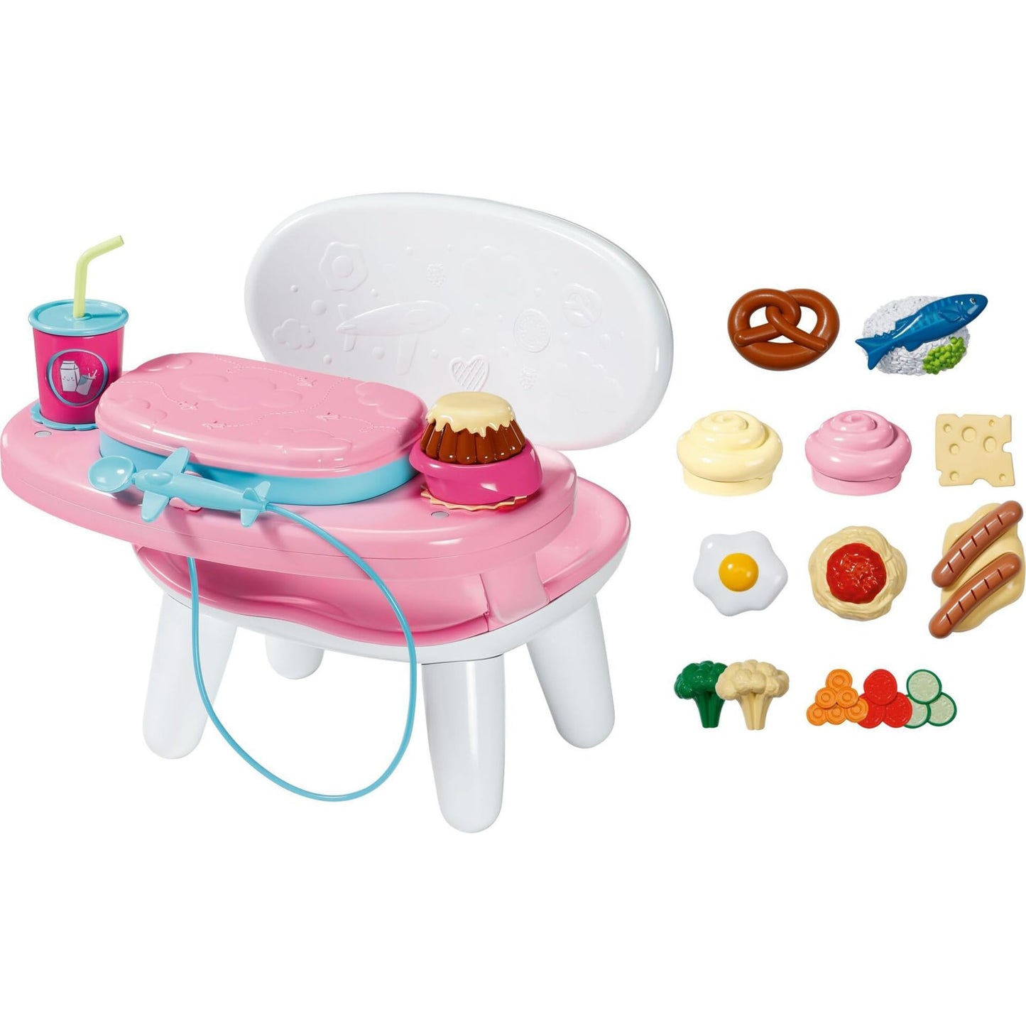 BABY born feeding table with light & sound function - Over 10 different meals & drinks - Suitable for all 43 cm dolls.