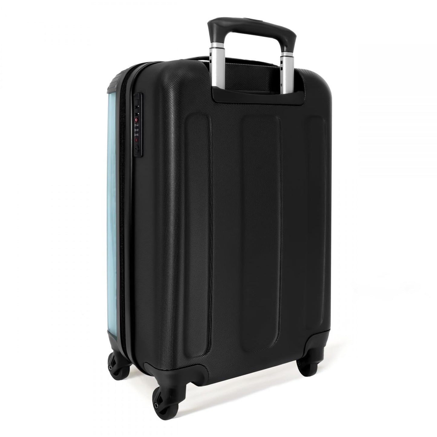 NoBoringSuitcases.com® Kids' trolley boys carry-on mini suitcase Monster Truck - Flames - Blue - 55x35x20cm