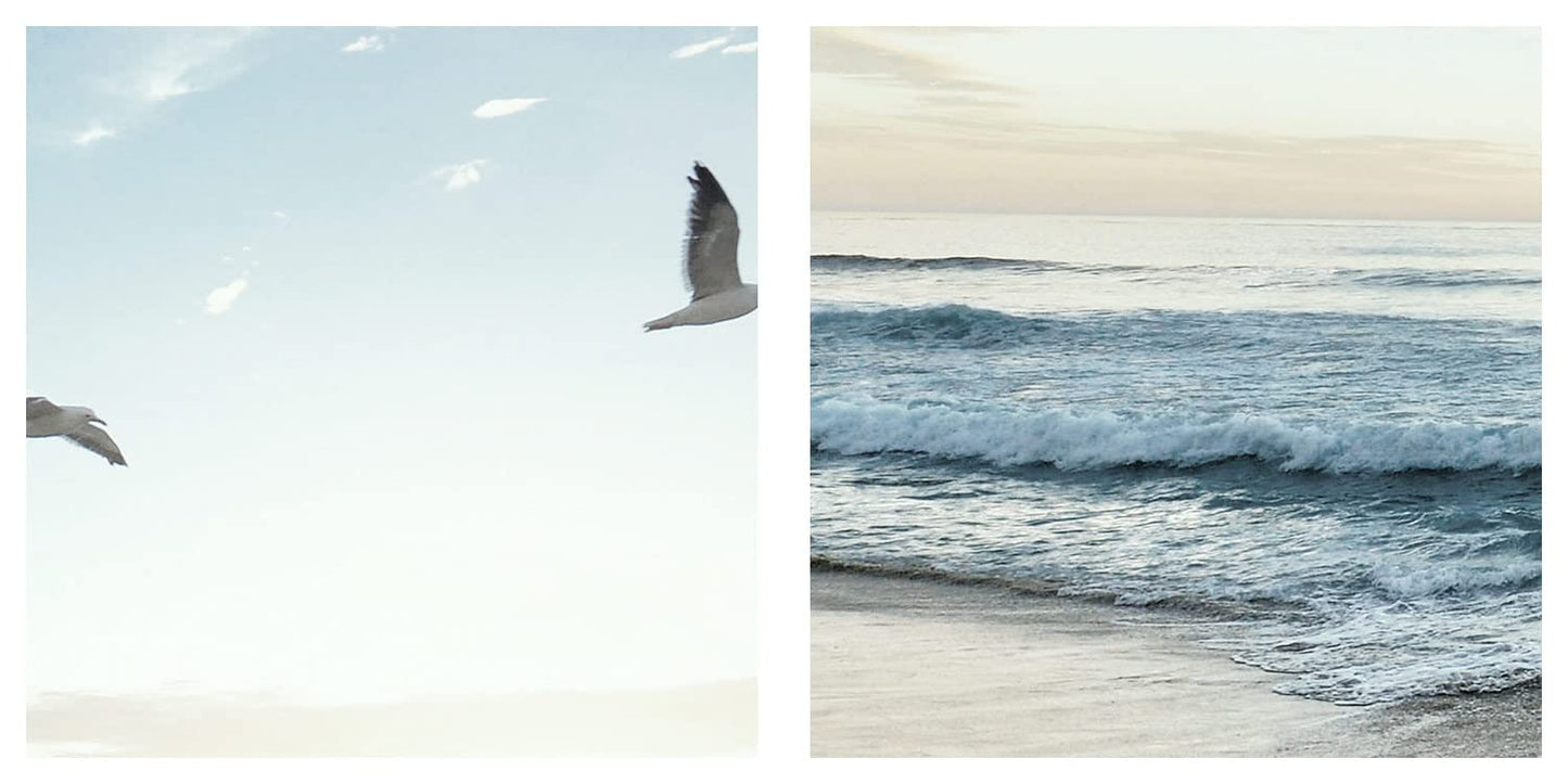 murando - Acoustic image landscape 60x40 cm 1 piece pictures acoustic foam sound insulation art acoustic panels wall panels soundproofing wall art sound absorber beach sea birds seagulls c-B-0667-b-a