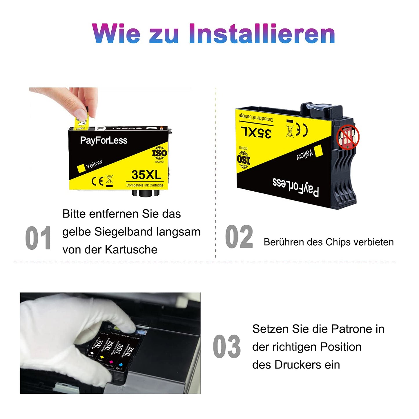 PayForLess offers printer cartridges for Epson 35XL, Epson Workforce Pro WF-4720DWF, Epson Workforce Pro WF-4725DWF, Epson WF-4725 cartridges, Epson WF-4720 cartridges, Epson WF-4730 cartridges, and Epson WF-4740 cartridges.