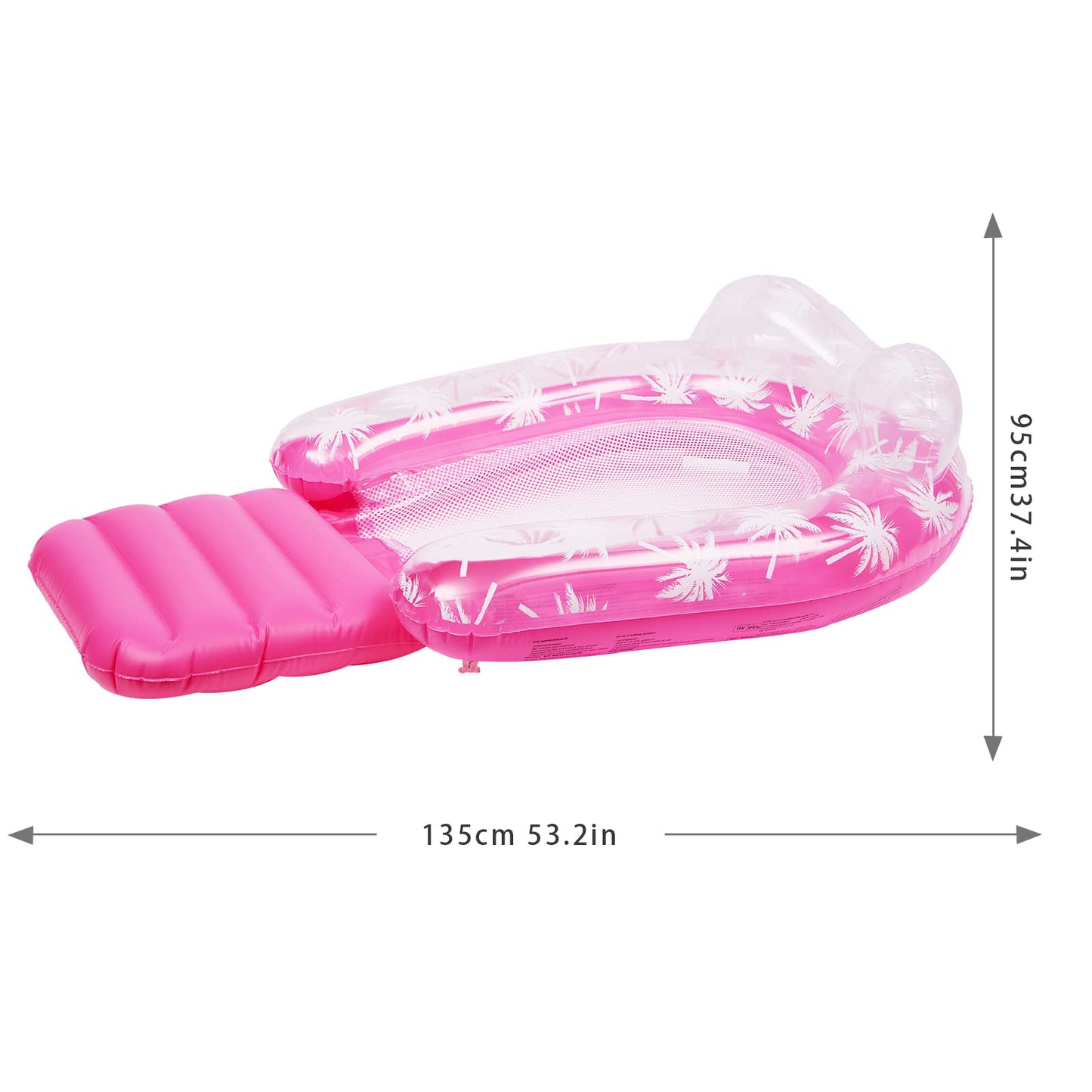 YIHELU inflatable pool hammock with mesh, inflatable water hammock with net and headrest, inflatable floating water bed with mesh, floating lounge chair pool toy.