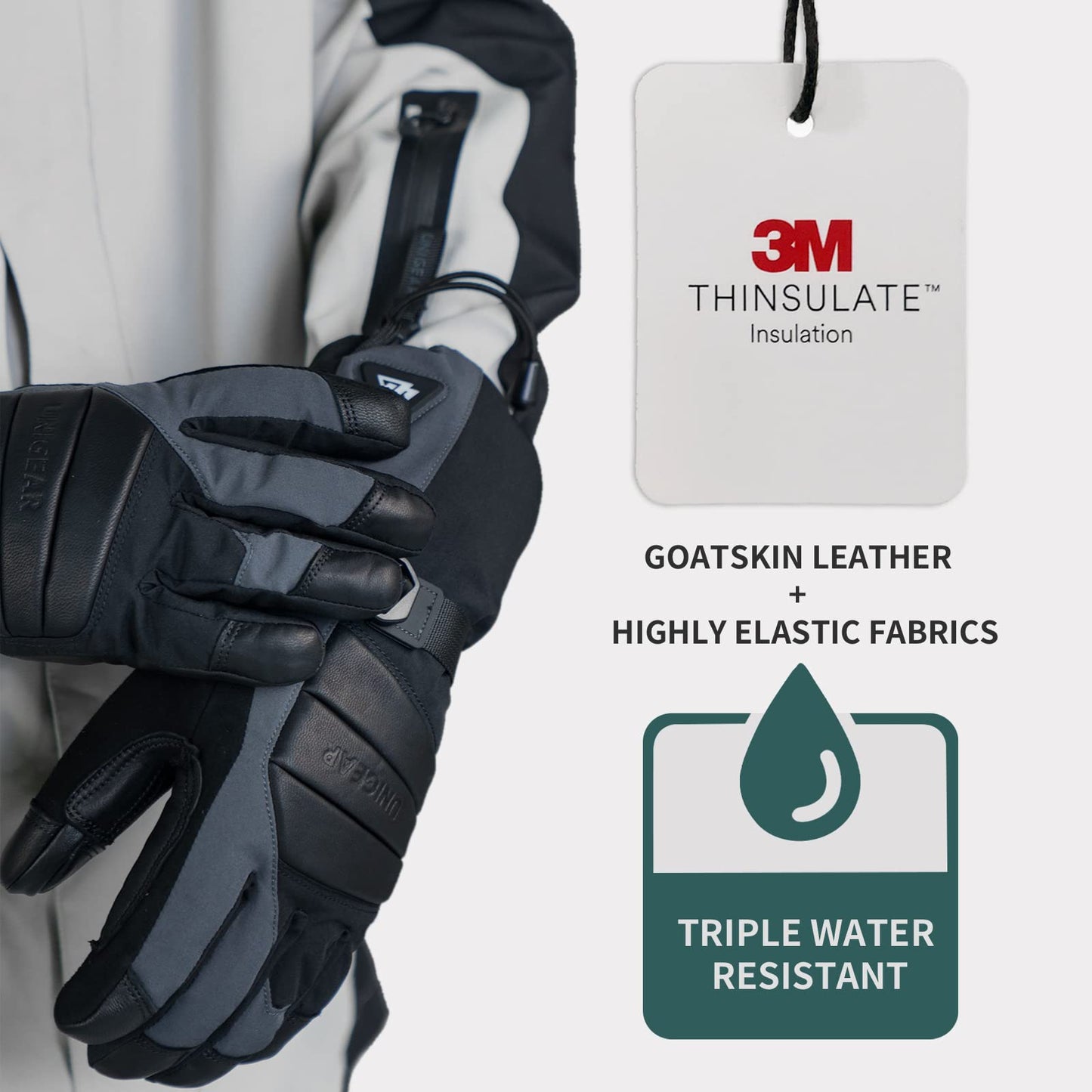 Unigear heated gloves with quick charging for women and men, warm winter gloves with heating, 3 heat levels, waterproof touchscreen for skiing, Raynauds, and outdoor work.