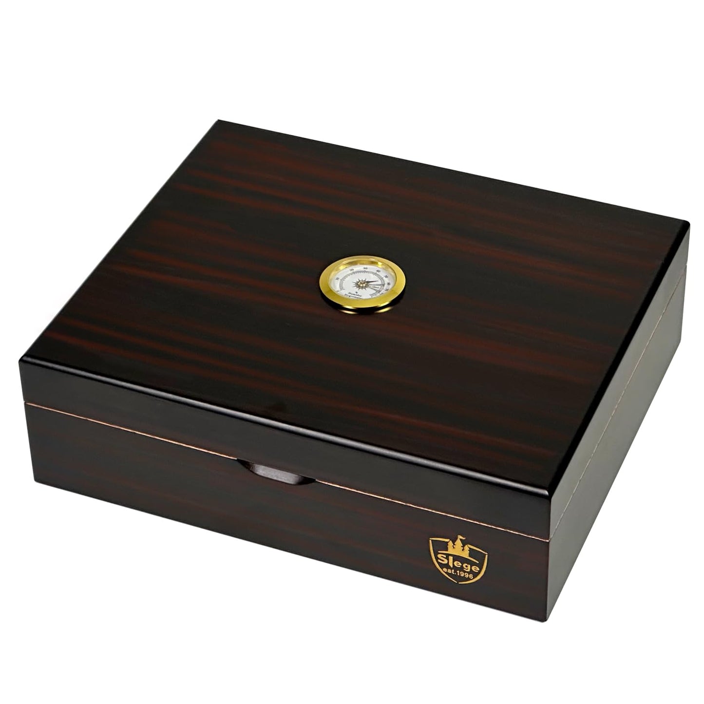 Slege Cigar Humidors, Humidor cigars, Spanish Cedar Wood Cigar Box, with Humidor humidifier, Hygrometer, Divider, single layer, Men's Gift Cigar Accessories (10-30 cigars)