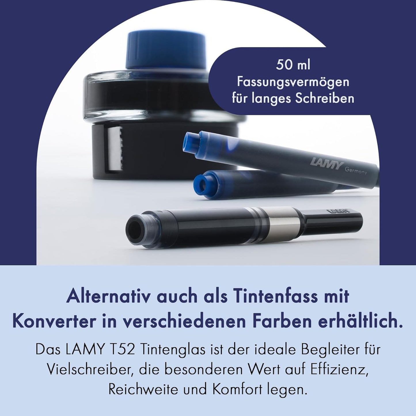 LAMY T10 ink cartridges with large ink capacity - suitable for all Lamy cartridge fountain pen models - 1.25ml content per cartridge (black, 100 cartridges)