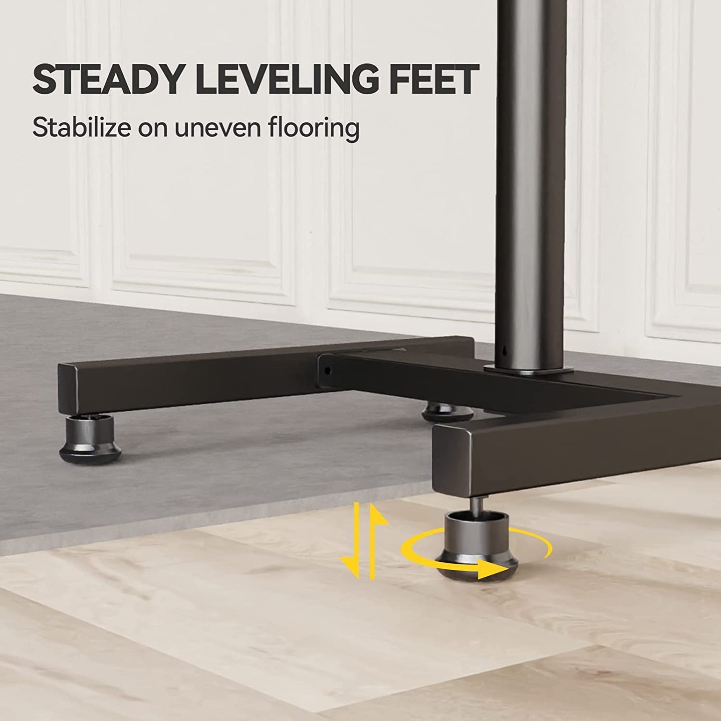 AM alphamount TV Stand TV Floor Stand for 13-50 Inch Flat & Curved TVs up to 20 KG, Monitor TV Stand with Tilt, Adjustable TV Stand Foot Max. VESA 200 x 200 mm