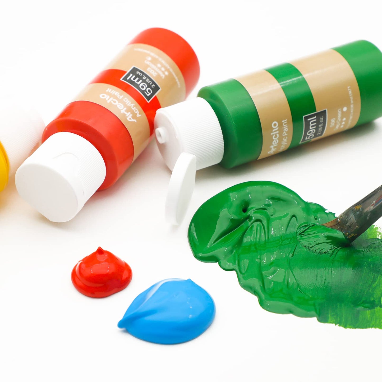 Artecho Acrylic Paint Set 48x59 ml, Waterproof and Lightfast, Quick Drying, perfect for Canvas, Paper, and Fabrics.