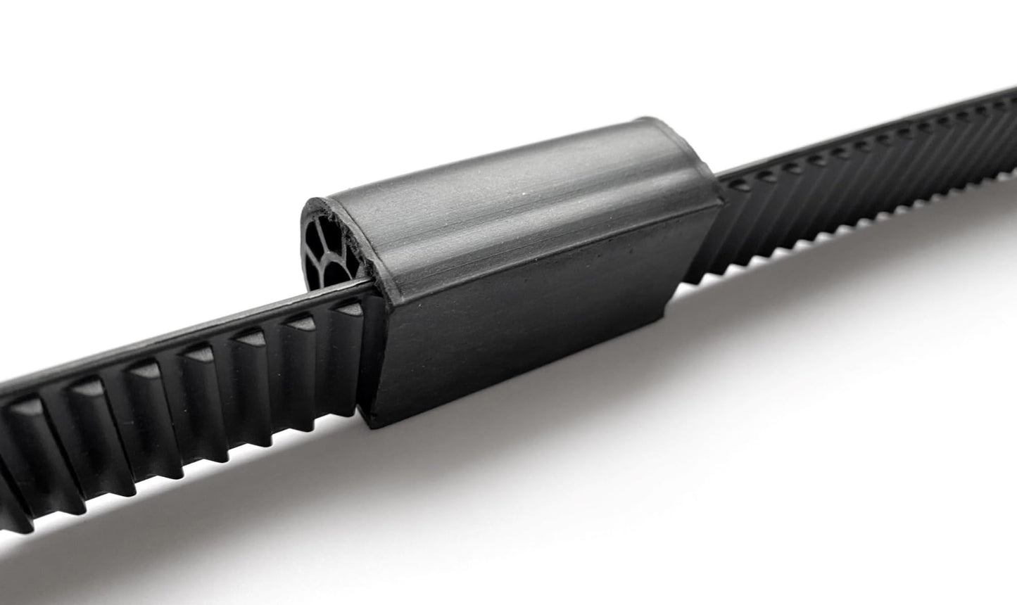 Atera 022737 Restraint bands for spacer bars - set of 2, TPU steel reinforced, includes replacement rubber pads, Black 600 mm length