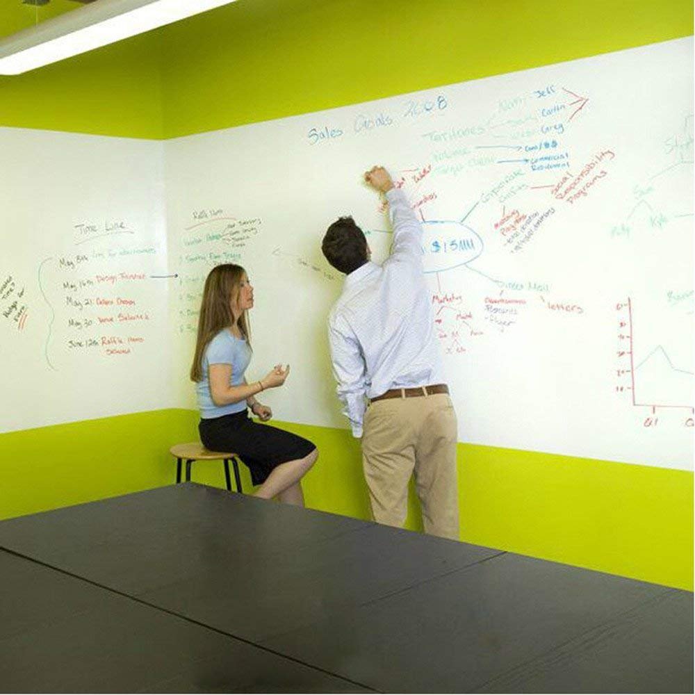 FENTIS whiteboard sticker self-adhesive wall decal plastic vinyl chalkboard dry erase message board sticker wall contact paper roll for kids home office 90x200cm