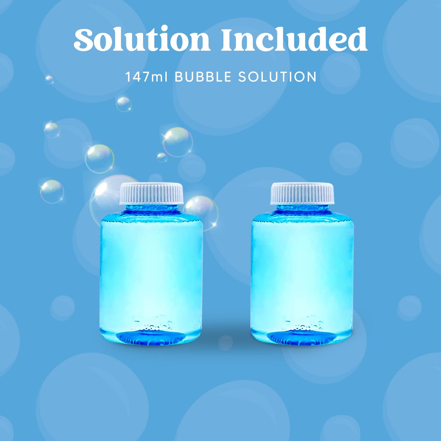 JOYIN 2 Bubble Guns for Kids with Bubble Solution (2 * 130 ml), bubble machine for parties, Bubble Gun for Halloween, indoor outdoor activities, Easter (yellow + orange)