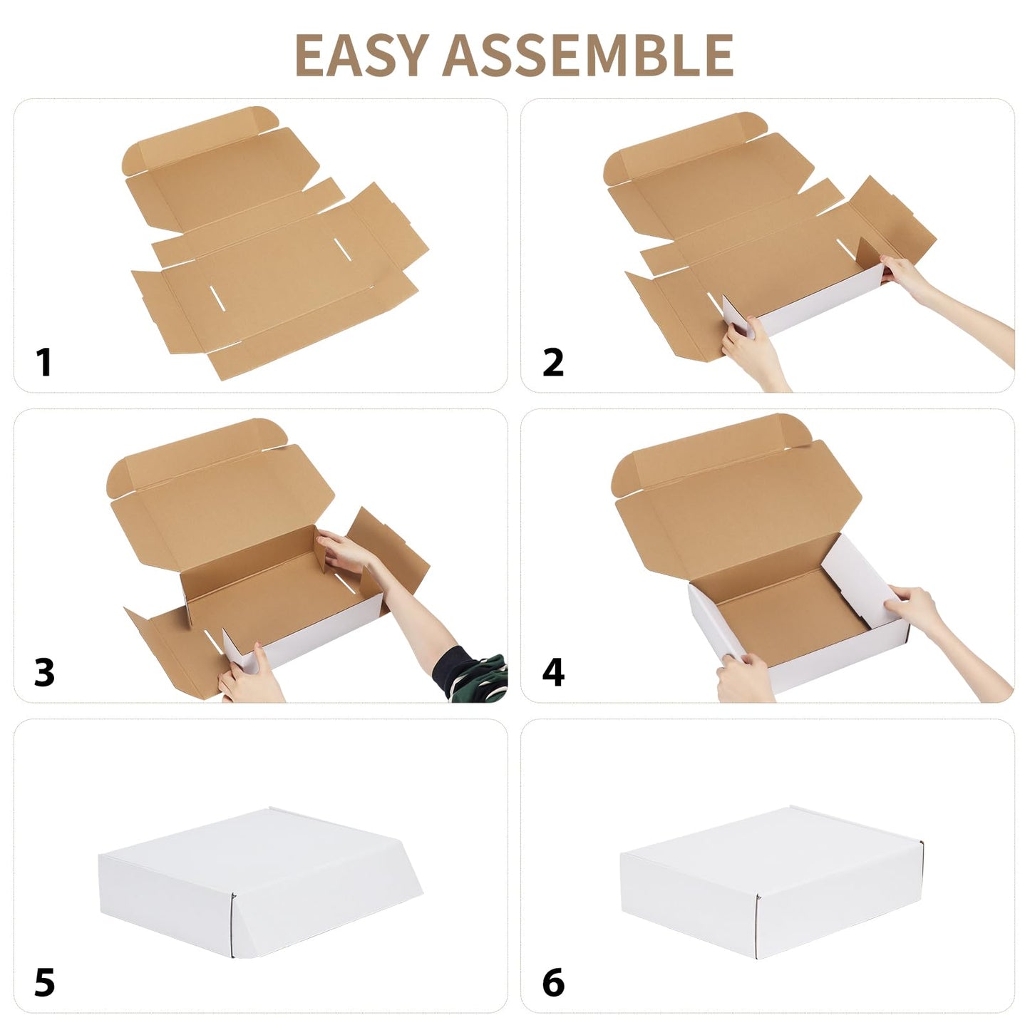 RLAVBL 20 white shipping boxes measuring 25.4 x 20.4 x 10.2 cm for shipping toys and gifts