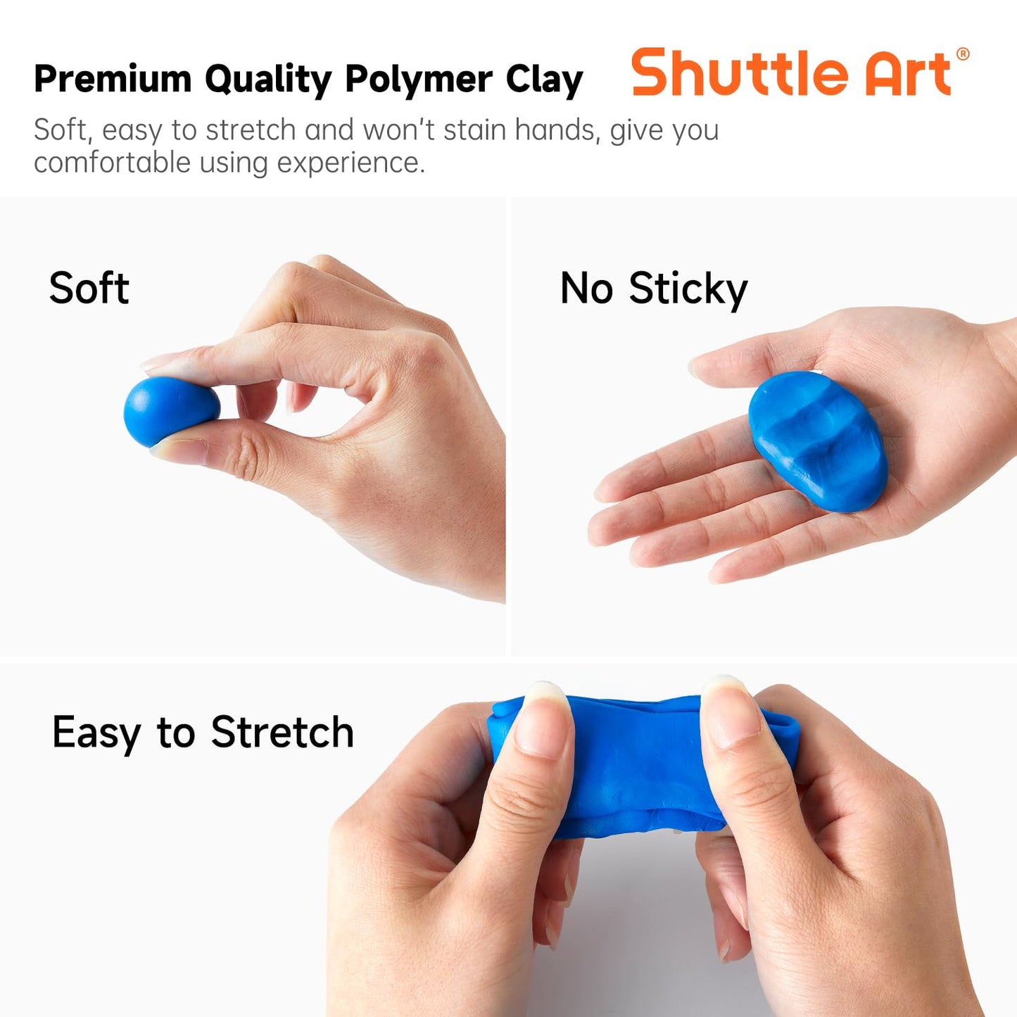 Shuttle Art Polymer Clay Set, 57 colors clay set with 102 pieces of polymer clay accessories, oven-bake modeling clay, polymer clay with 19 carving tools, kids clay, clay for earrings, bracelet.