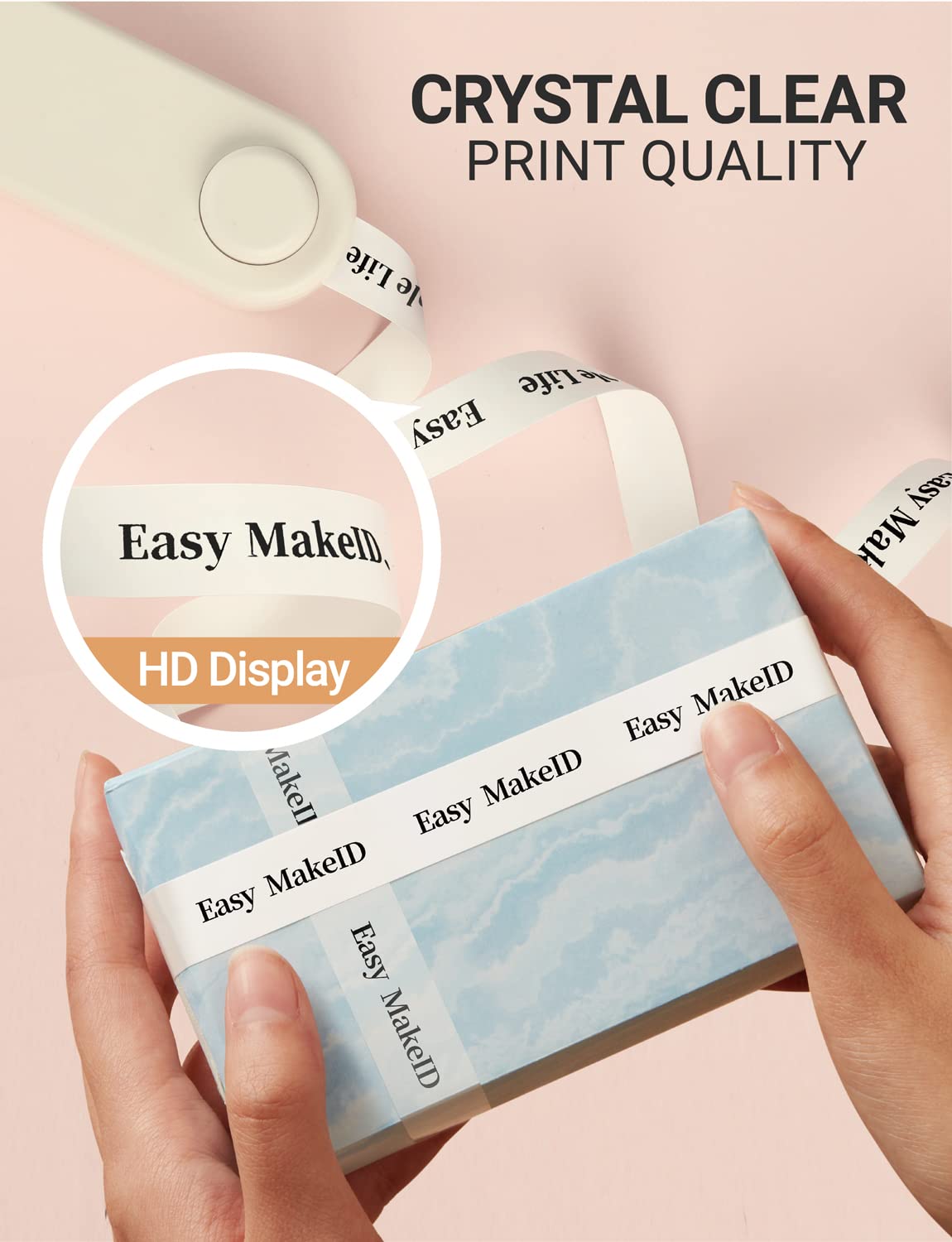 MakeID label tape compatible with L1/Q1/E1 (16mm x 4m) Self-adhesive plastic as label tapes 3 x white